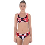 Checkerboard Splatter Criss Cross Bikini Set