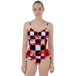 Checkerboard Splatter Sweetheart Tankini Set