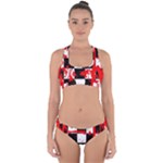Checkerboard Splatter Cross Back Hipster Bikini Set