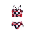 Checkerboard Splatter Girls  Tankini Swimsuit