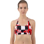 Checkerboard Splatter Back Web Sports Bra