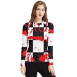 Checkerboard Splatter Women s Long Sleeve Rash Guard