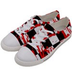 Checkerboard Splatter Men s Low Top Canvas Sneakers