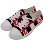 Checkerboard Splatter Women s Low Top Canvas Sneakers