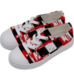 Checkerboard Splatter Kids  Low Top Canvas Sneakers