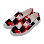 Checkerboard Splatter Women s Canvas Slip Ons