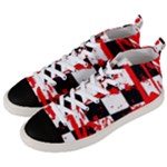 Checkerboard Splatter Men s Mid-Top Canvas Sneakers