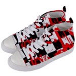 Checkerboard Splatter Women s Mid-Top Canvas Sneakers