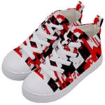 Checkerboard Splatter Kids  Mid-Top Canvas Sneakers