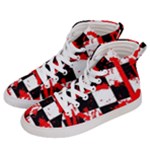 Checkerboard Splatter Men s Hi-Top Skate Sneakers