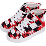 Checkerboard Splatter Kids  Hi-Top Skate Sneakers