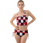 Checkerboard Splatter Mini Tank Bikini Set