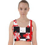 Checkerboard Splatter Velvet Racer Back Crop Top