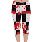 Checkerboard Splatter Velvet Capri Leggings 