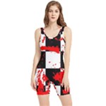Checkerboard Splatter Women s Wrestling Singlet