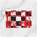Checkerboard Splatter Canvas Cosmetic Bag (Medium)