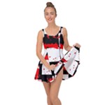 Checkerboard Splatter Inside Out Casual Dress