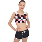 Checkerboard Splatter V-Back Sports Bra