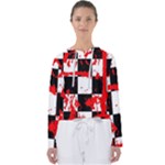Checkerboard Splatter Women s Slouchy Sweat