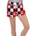 Checkerboard Splatter Velour Lounge Shorts
