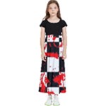 Checkerboard Splatter Kids  Flared Maxi Skirt