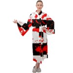 Checkerboard Splatter Maxi Velour Kimono