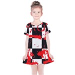 Checkerboard Splatter Kids  Simple Cotton Dress