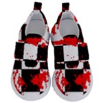 Checkerboard Splatter Kids  Velcro No Lace Shoes