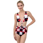 Checkerboard Splatter Tied Up Two Piece Swimsuit