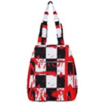 Checkerboard Splatter Center Zip Backpack