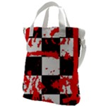 Checkerboard Splatter Canvas Messenger Bag