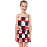 Checkerboard Splatter Kids  Summer Sun Dress