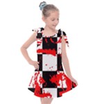 Checkerboard Splatter Kids  Tie Up Tunic Dress