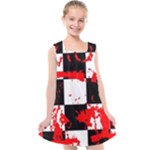 Checkerboard Splatter Kids  Cross Back Dress