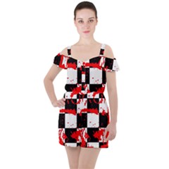 Ruffle Cut Out Chiffon Playsuit 