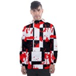 Checkerboard Splatter Men s Front Pocket Pullover Windbreaker