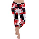 Checkerboard Splatter Lightweight Velour Capri Yoga Leggings