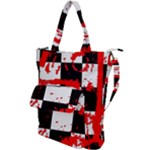 Checkerboard Splatter Shoulder Tote Bag