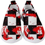 Checkerboard Splatter Kids  Slip On Sneakers
