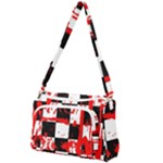 Checkerboard Splatter Front Pocket Crossbody Bag