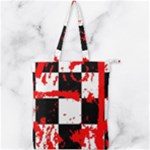 Checkerboard Splatter Double Zip Up Tote Bag