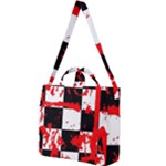 Checkerboard Splatter Square Shoulder Tote Bag