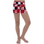 Checkerboard Splatter Kids  Lightweight Velour Yoga Shorts