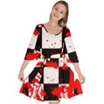 Checkerboard Splatter Velour Kimono Dress