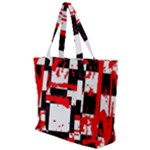 Checkerboard Splatter Zip Up Canvas Bag