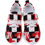 Checkerboard Splatter Women s Velcro Strap Shoes