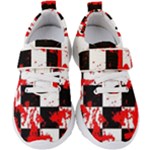 Checkerboard Splatter Kids  Velcro Strap Shoes