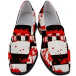 Checkerboard Splatter Women s Chunky Heel Loafers