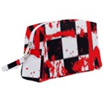 Checkerboard Splatter Wristlet Pouch Bag (Large)