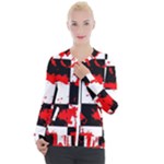Checkerboard Splatter Casual Zip Up Jacket